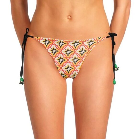 Agua Bendita 'Alegria Eames' Reversible Tie-Side Bikini Bottom, Multicolor - Picture 1 of 4
